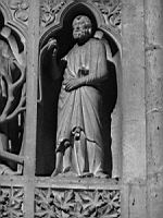 Reims, Cathedrale, Facade occidentale, Revers, D'Abraham a Jean-Baptiste; de Melchisedech a Jesus (scene 2) (Un prophete)